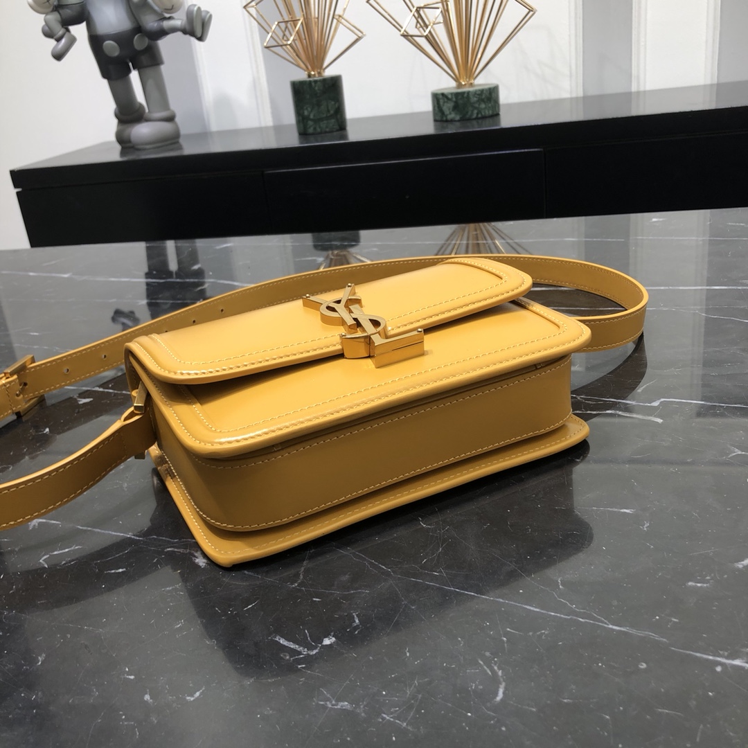 Saint Laurent Solferino Box Small Calfskin Handbag Shoulder Bag Apricot 634306 